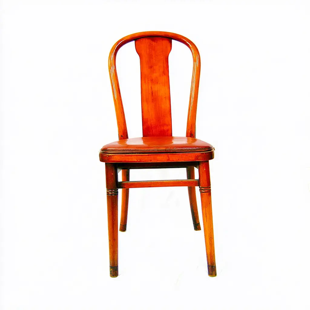 Silla con respaldo arqueado y asiento oscuro - marrón/negro