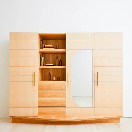 Armario con puertas laterales y módulos centrales - beige
